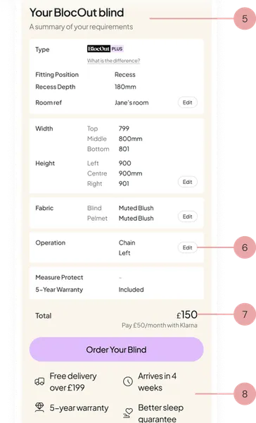Screenshot of the step-by-step configurator